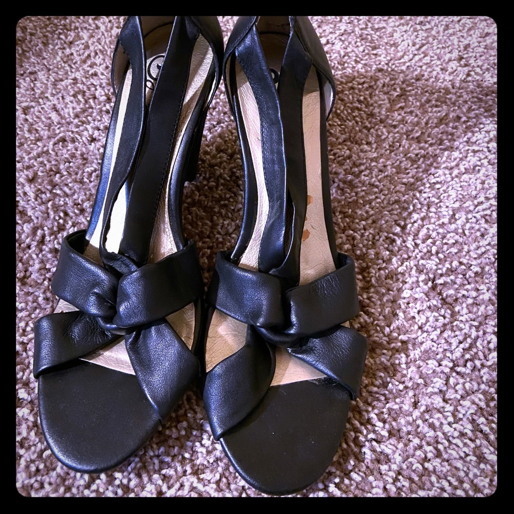 Black strappy heels